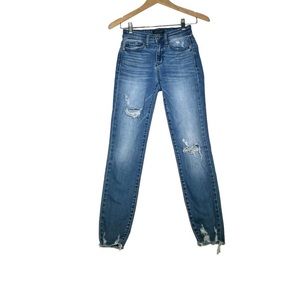 JUDY BLUE Jeans Skinny Fit Distressed Raw Frayed Skinny Fit Womens Size 3 / 26
